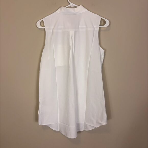 New Athleta White Collared Urbanite II Camisole Button Front Sleeveless Top XS - Picture 2 of 8